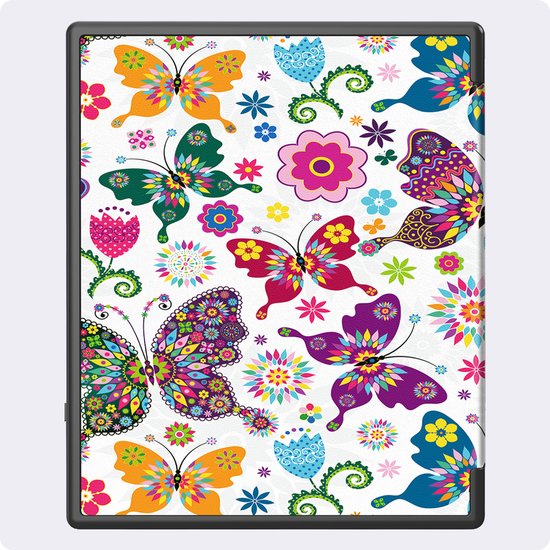 Hoes Geschikt voor Kobo Elipsa 2E - Luxe E-reader Bescherm Case - Hoesje Book Cover - Vlinders — afbeelding 5