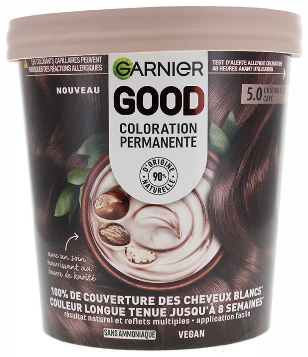 Garnier Goed Permanent Kleur Zonder Ammoniak 160 ml (Kleuren : 5.0 Licht kastanje Koffie)