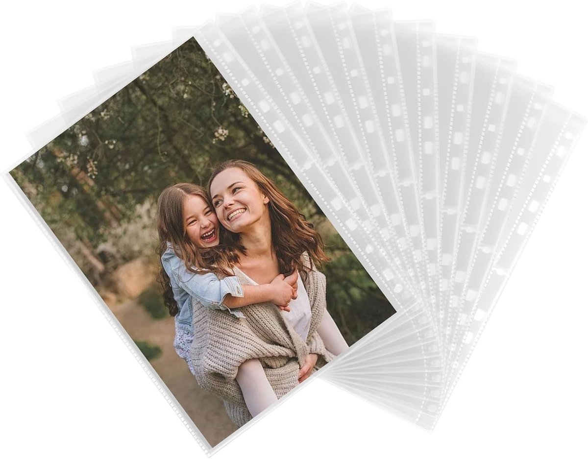 Set van 30 Transparante A4 Fotohoezen met 60 Rasters voor Postkaarten en Foto's - Dubbelzijdige Beschermhoezen met 2 Compartimenten voor Veilig Opbergen en Presenteren