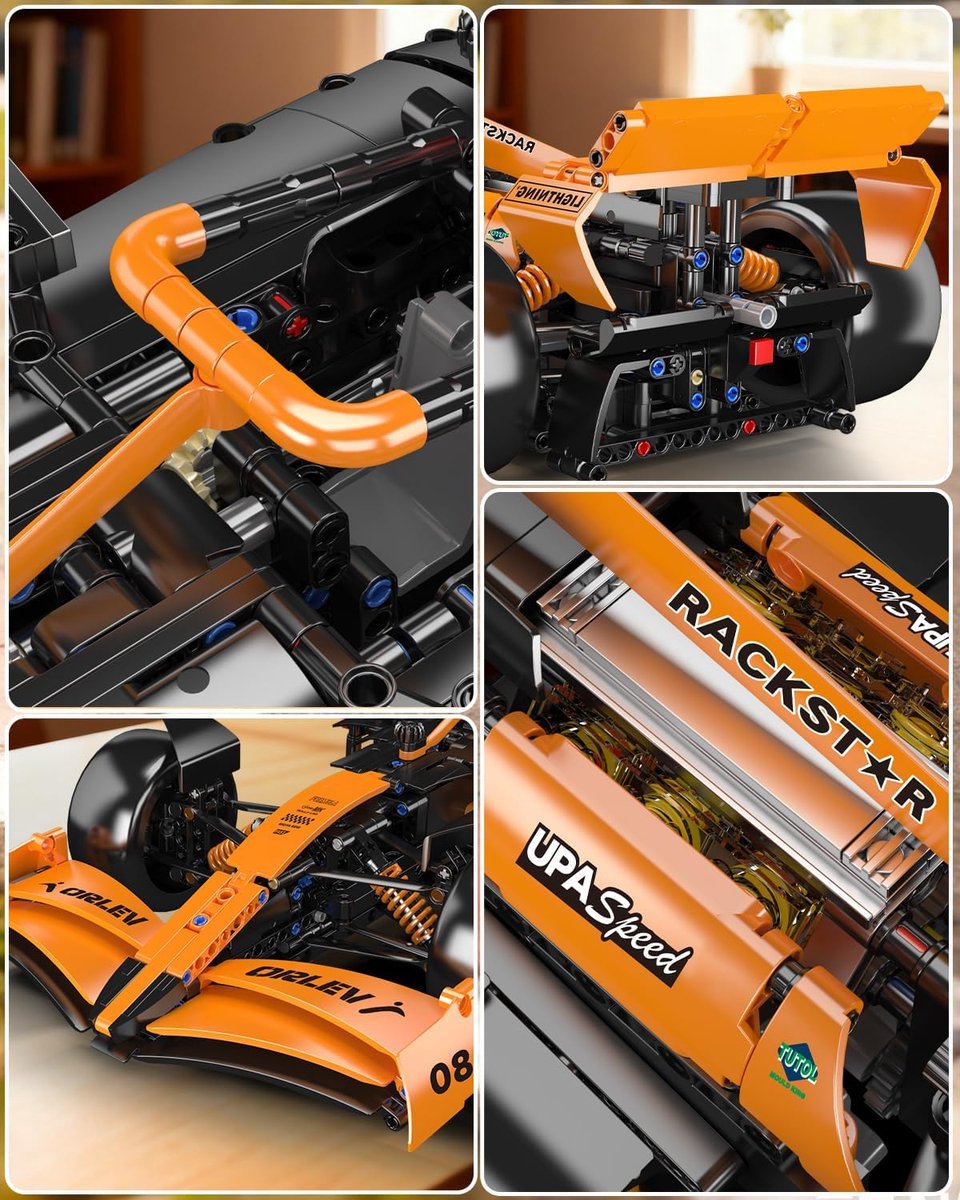 Mould King 13208 MCL Formule 1 1:8 bouwset | City fast champions adventure | Creator and classic motor bouwpakket | Technic speelgoed ideas voor volwassenen | Icons furious speed f1 auto geschikt voor Lego | Technische bouwdoos met 1480 bouwstenen — afbeelding 3
