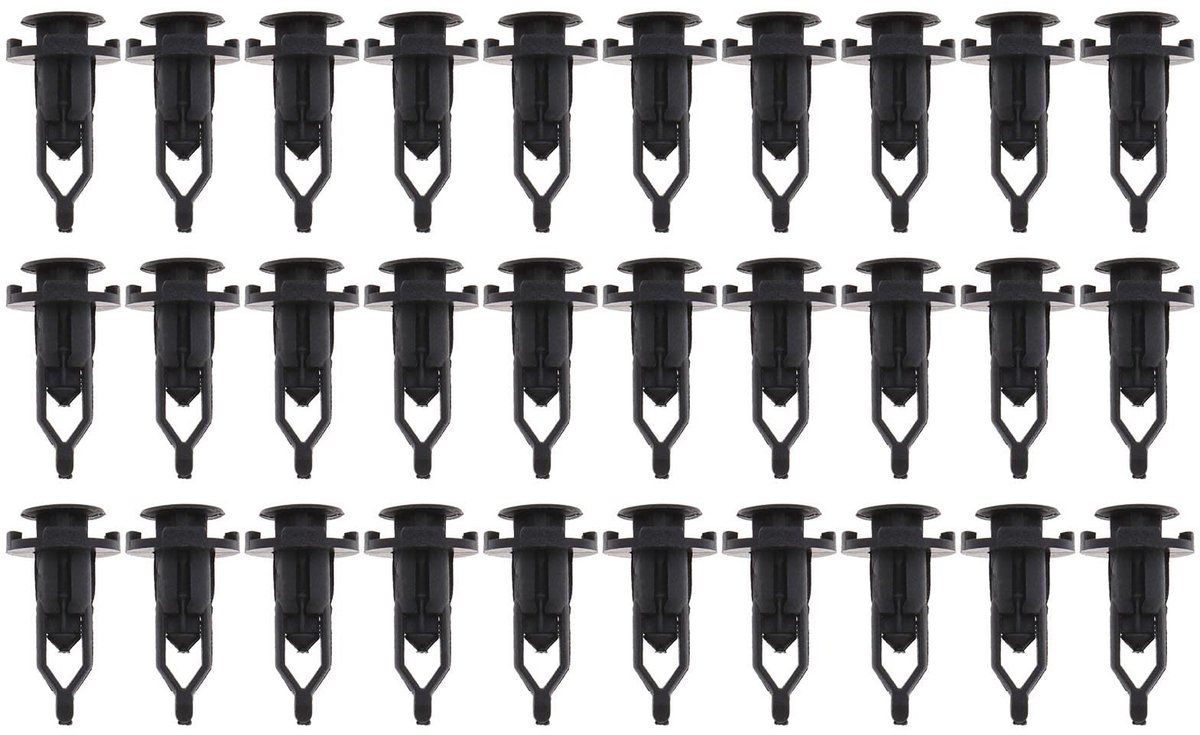 Dailygoods- Bumper Clips 30 Stuks - Auto Clips - Vervangingsclips - Zwart Kunststof - Slijtvast - Compatibel met Lexus/Toyota - Autoclips