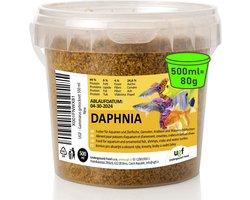 Dailygoods- Watervlooien 80 g - Gedroogde Daphnia - Aquariumvoer - Snacks voor siervissen - Eiwit 44% - Ideaal voor alle vissen - Visvoer