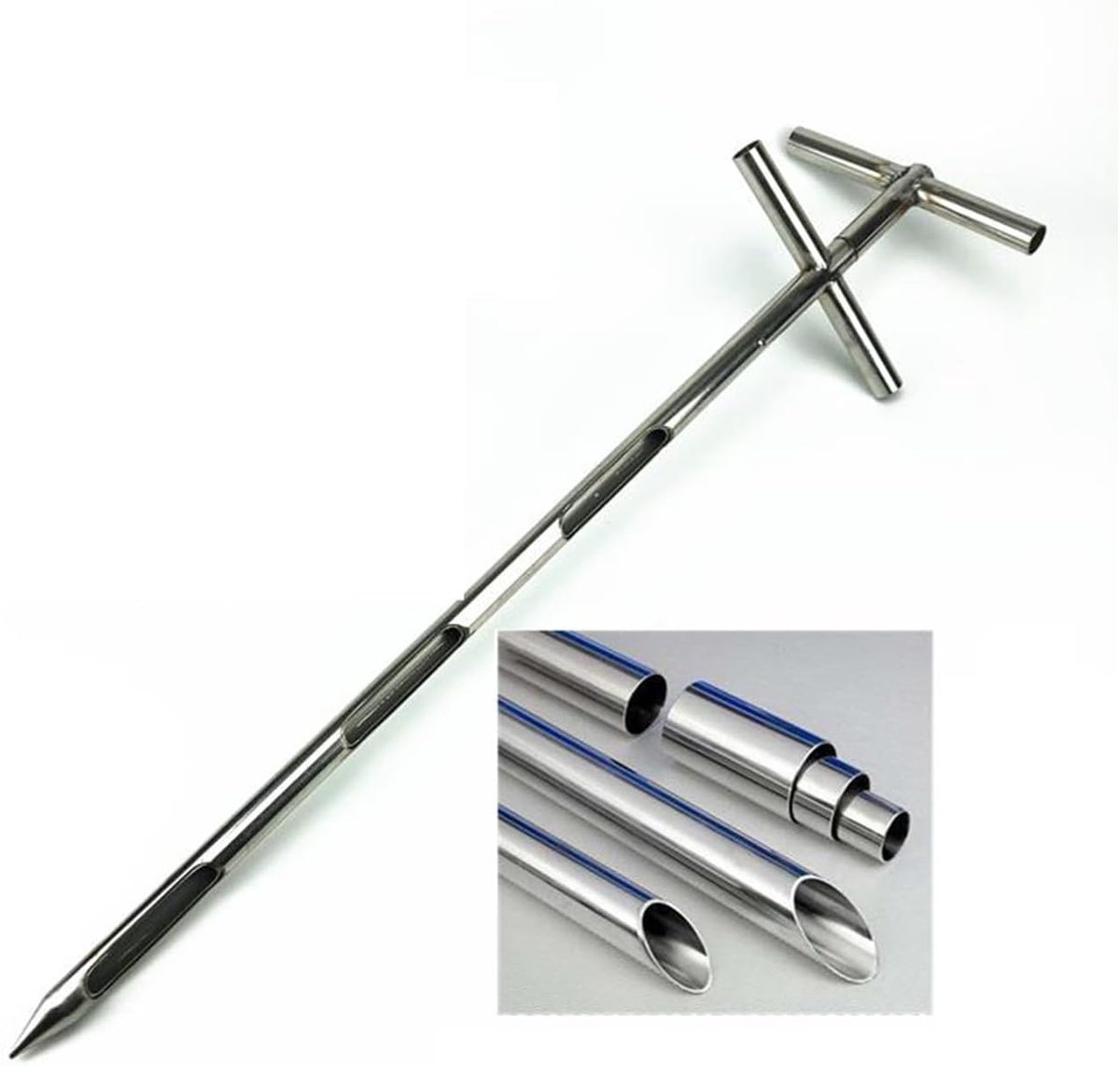 Bodemmonsternemer - Bodemsonde - Landbouw Bemonstering - Roestvrij Staal - 2 Meter - Zilver