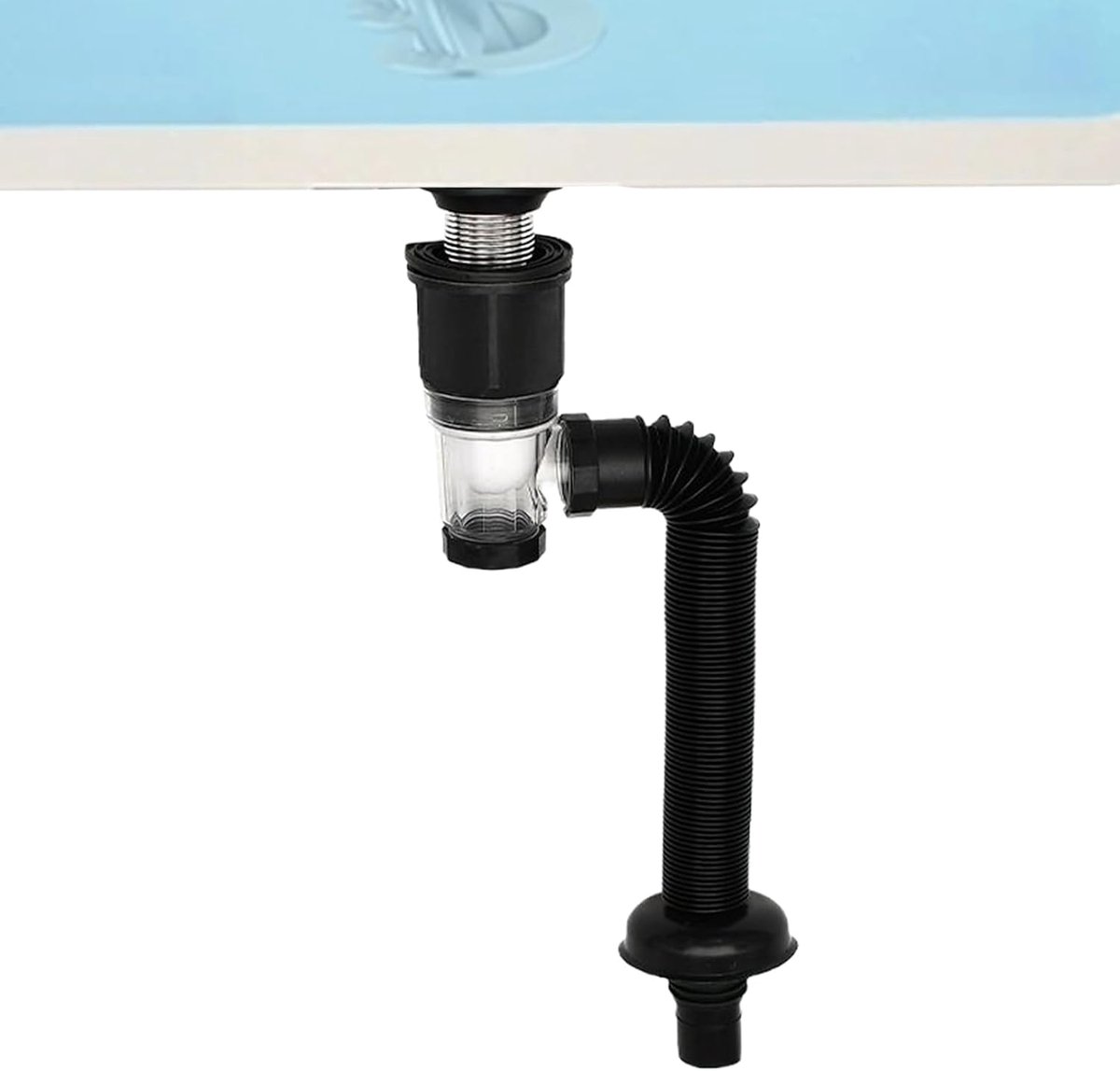 Afvoer Verlengstuk - Flexibele Afvoer Universele Afvoer - Odoroloze Afvoer Creëren - Tool-less Installatie - Verstelbaar tot 80cm - Zwart