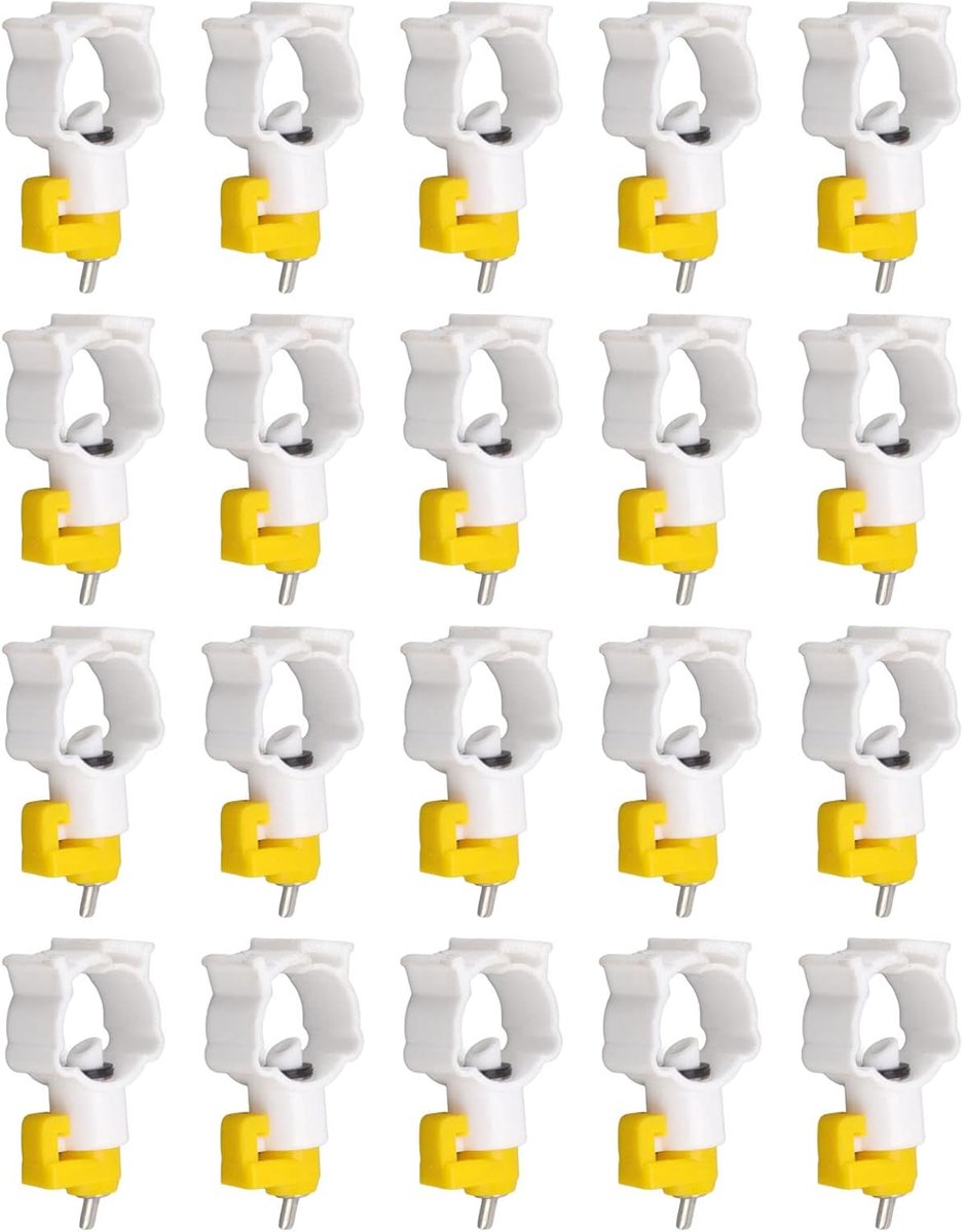 Kip Waternippels - Automatische Drinkers - Gevogelte Water Geven - Lekvrij Ontwerp - 20 Stuks - Zilver