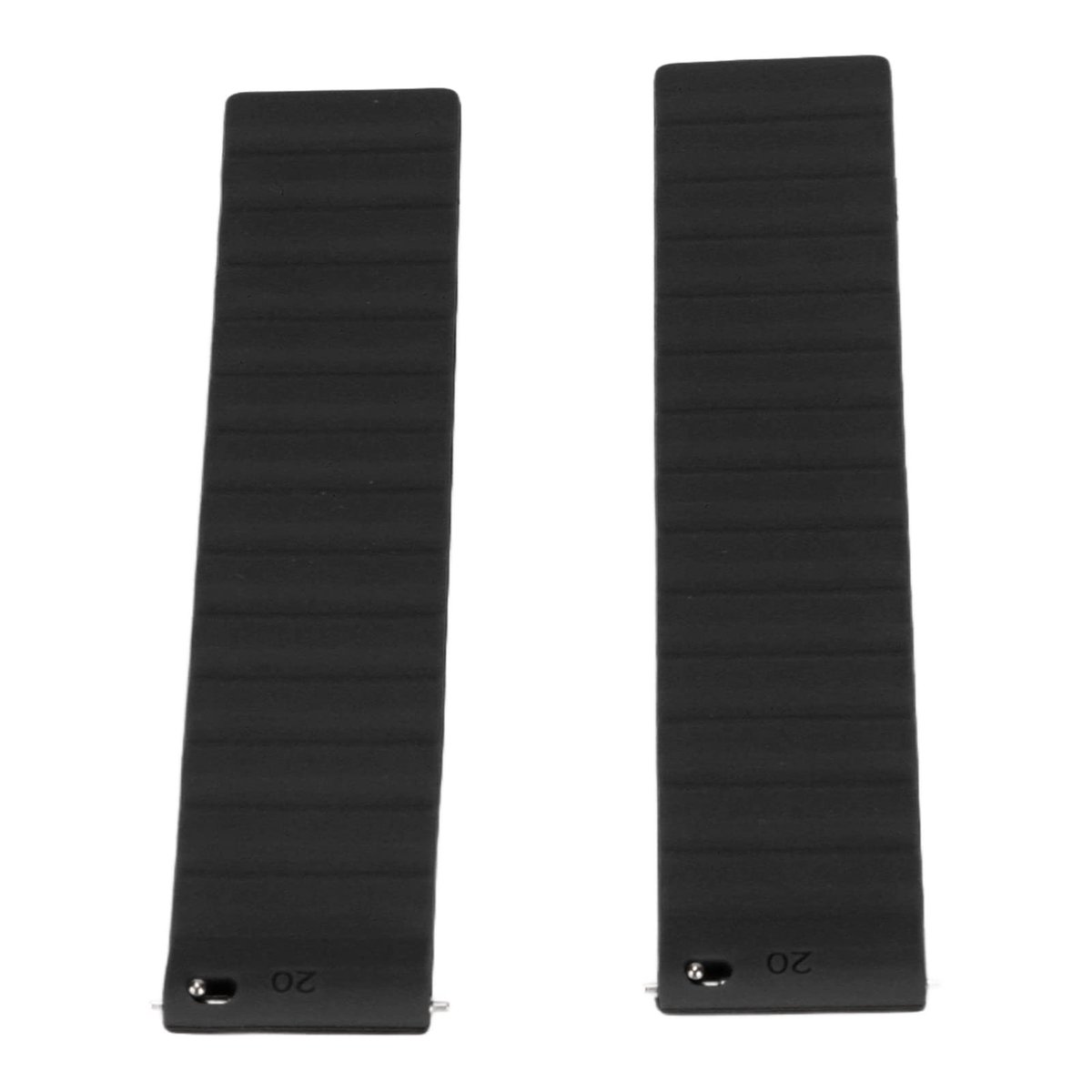 Dailygoods- Horlogeband Magnetisch - Huidvriendelijk Siliconen - Compatibel met 20mm - Ademende Draagervaring - Dubbelzijdige Sluiting - Zwart - Smartwatchband