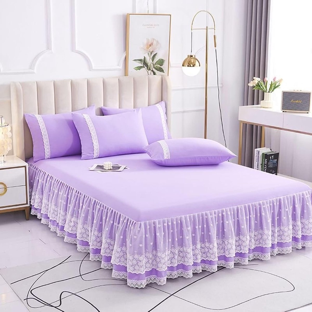 Bedrok met Kussenslopen - Laken Set - Slaapkamer Decoratie - Ademend Bamboe Materiaal - 15