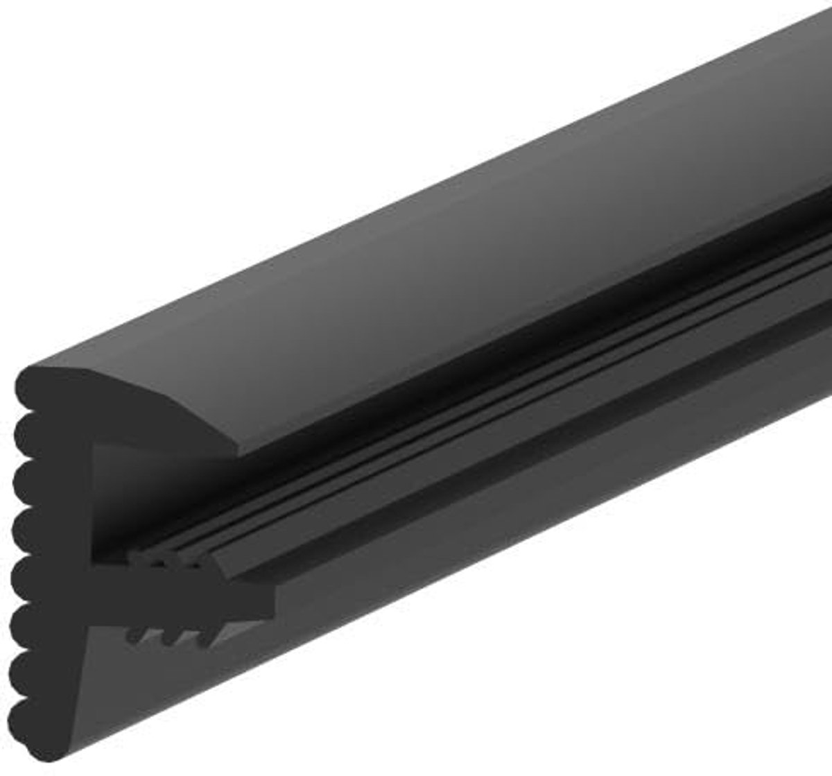 Glasafdichting Profiel - EPDM Afdichting F-profiel - Buitenafwerking - Weerbestendig Rubber - 25 meter - Zwart