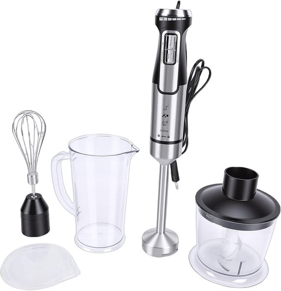 Handblender Keukenmachine - Staafmixer Set - Eten Bereiden - Alles-in-één Hulpmiddel - 26 x 25 x 14 cm - Zwart — afbeelding 2
