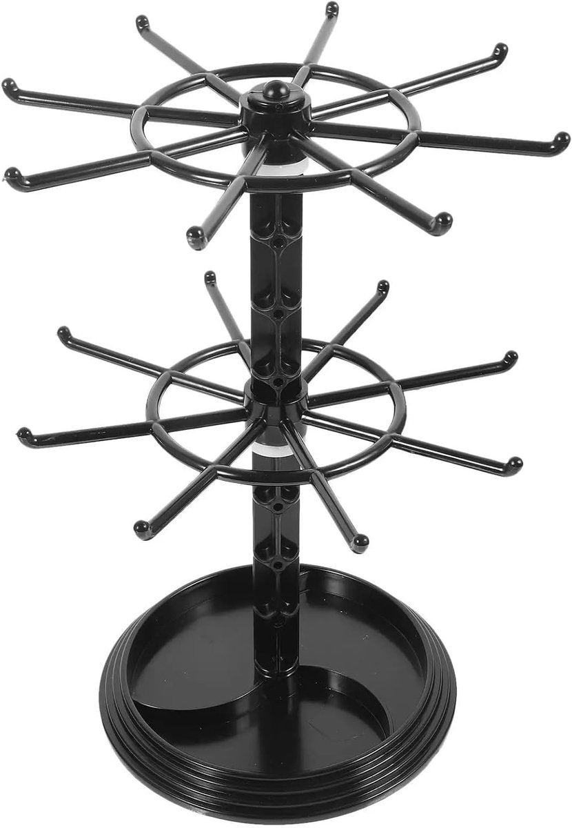 Sieradenhouder Draaibaar - Display Stand - Sieraden Presenteren - Ruimtebesparend Ontwerp - 30 cm Hoog - Zwart