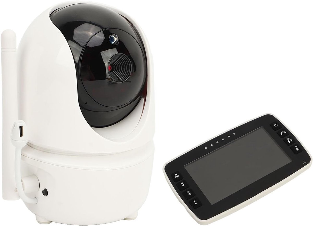 Video Babyfoon - Baby Camera Monitor - Kinderen Bewaken - Dubbele Microfoon - Groot Scherm - Wit