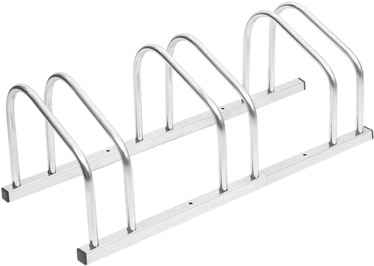 Fietsendrager 3 Fietsen - Fietsrek Staal - Fietsen Opbergen - Verzinkt Corrosiebestendig - 735 cm Lengte - Zilver