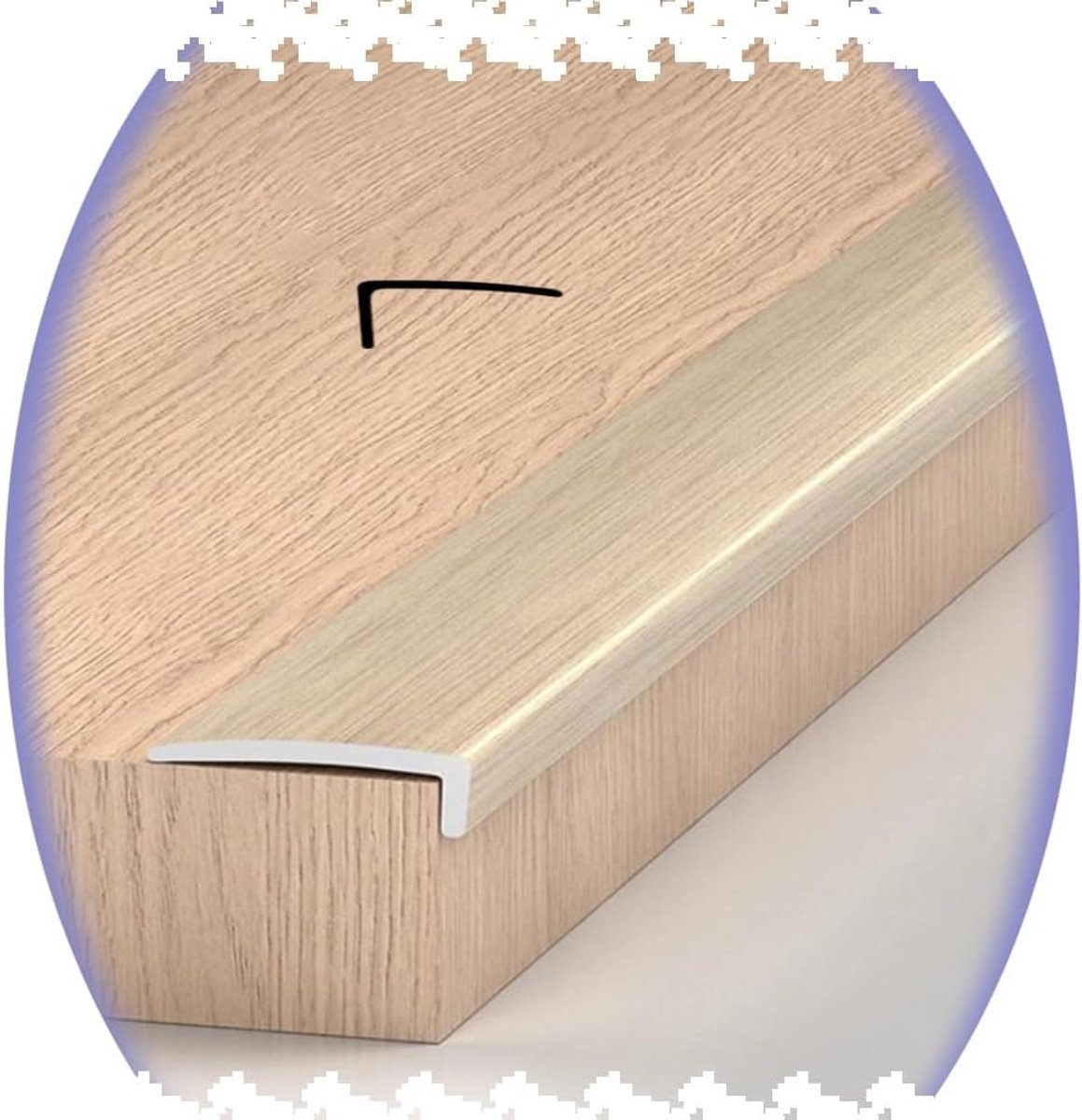 Traprandbescherming L-profiel - Trapneusstrip Antislip - Veilige Trap Randen - Houtnerf PVC - Op Maat Te Snijden - Bruin