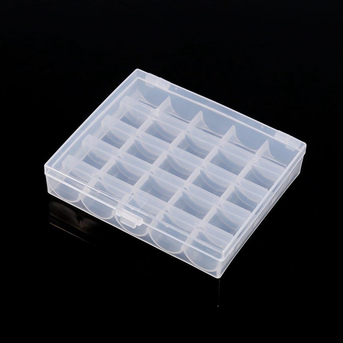 Cucito Stuff Box van Leer voor Naaiaccessoires, Plastic Lege Spoelbox, Organizer voor 25 Spoelen en Naaihulpmiddelen