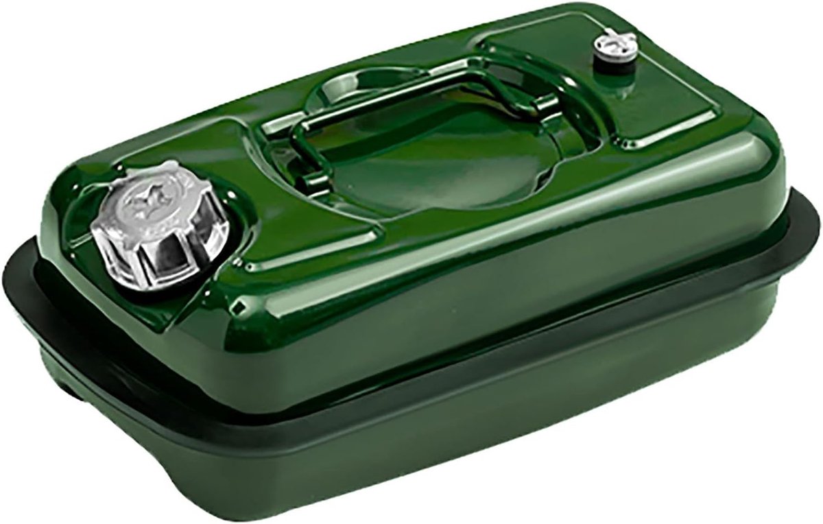 Brandstof Tank - Reserve Jerrycan - Motorfiets Reis - Draagbaar Metaal - 3L of 5L - Groen