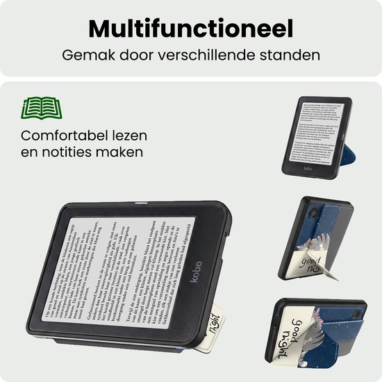Hoes Geschikt voor Kobo Clara 2E Hoesje Bookcase Cover Hoes Trifold - Hoesje Geschikt voor Kobo Clara 2E Hoes Cover Case - Kat — afbeelding 3