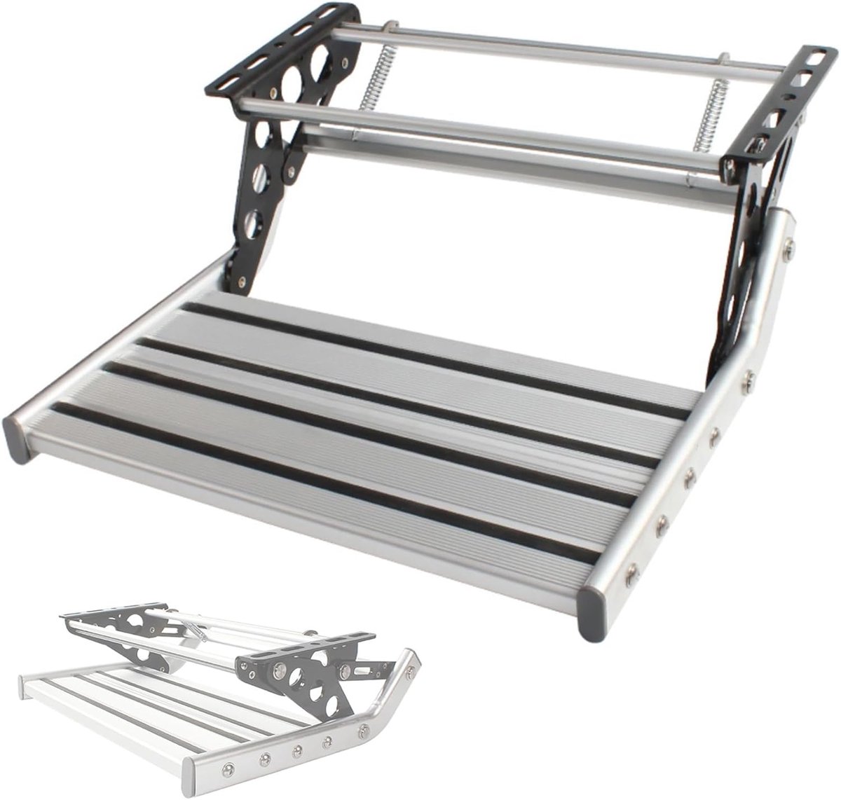 Opklapbare Camper Trede - Instap Hulp - Veilig In- Uitstappen - Antislip Platform - 50 cm Breed - Aluminium