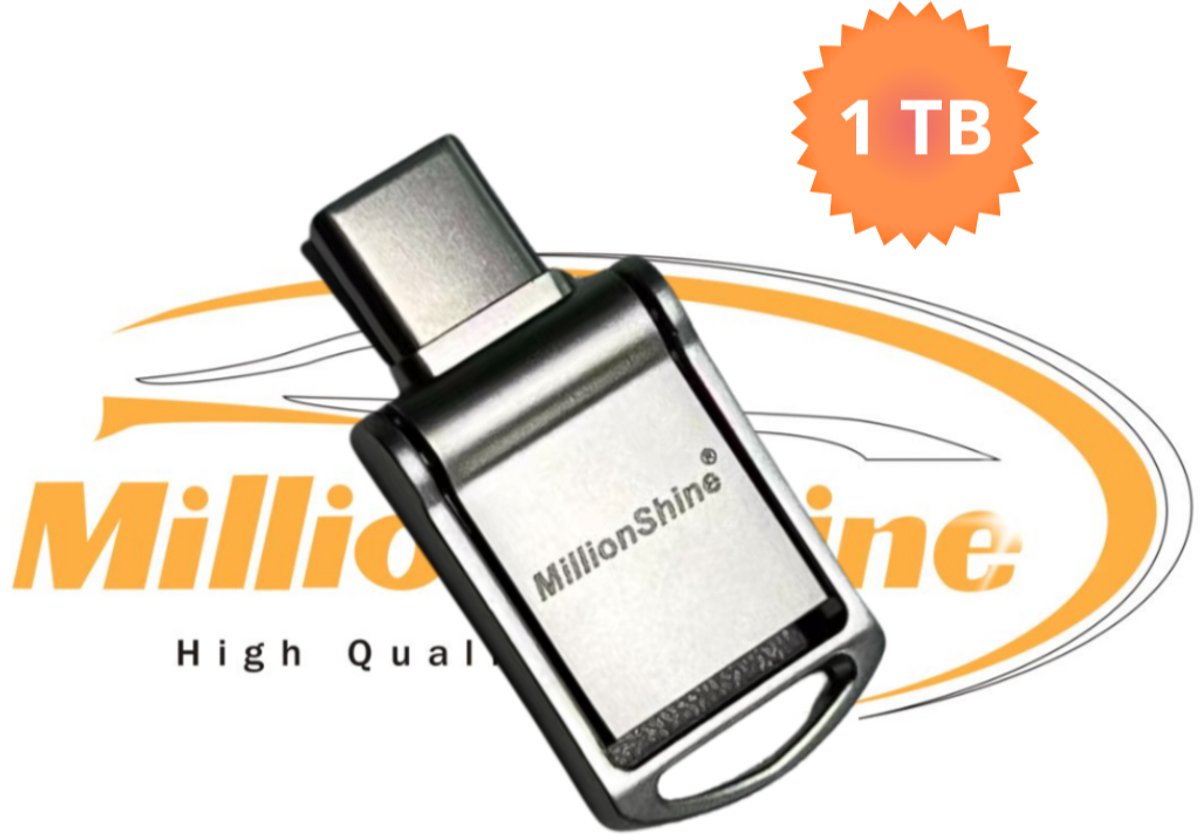 Mini Usb Stick - 1 TB - Type-C & USB-A - Hoge Snelheid Flash Drive Geheugenstick voor Smartphone, Laptop, PC - Externe Opslag, Back-up, Bestanden Overzetten