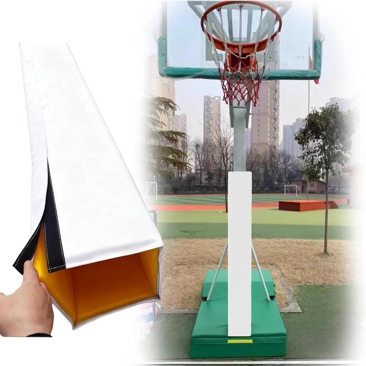 Vierkante Gym Wandpads - Veiligheidspads Paal - Botsingen Voorkomen - 4-zijdige Sponswikkeling - Universeel - Wit