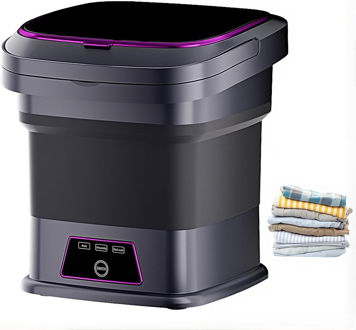 Opvouwbare Mini-wasmachine Draagbare Wasmachine Kleine Wasjes 3 Wasmodi 13 Liter Zwart