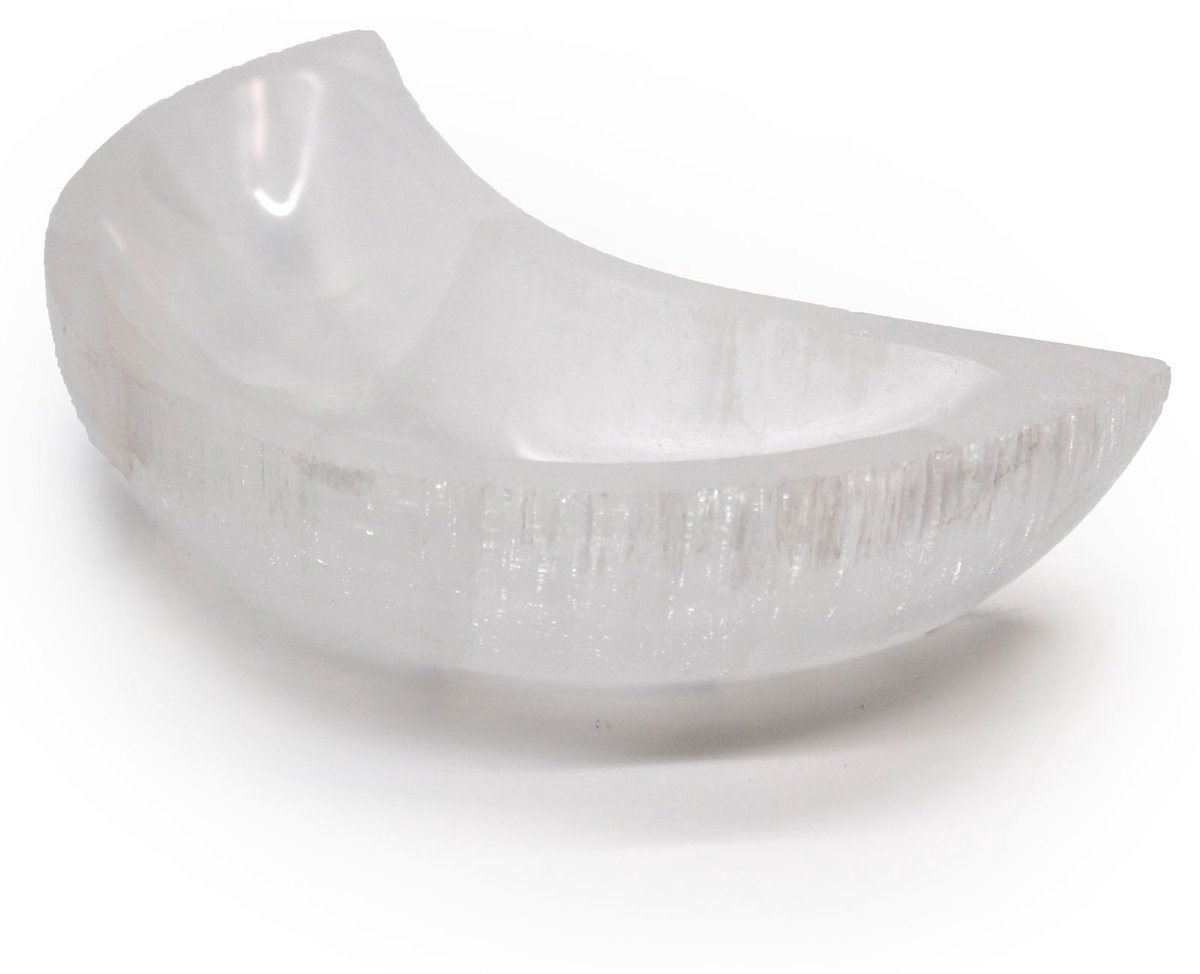 Selenite Moon Bowl - 15cm