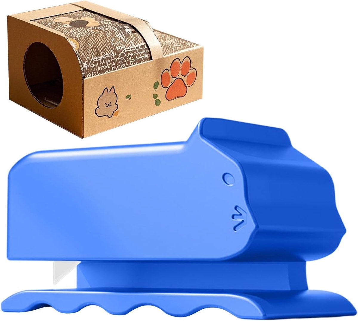 Karton Snijder - Krabplank Gereedschap - Katten Verrijking - Creatief Kattenontwerp - 9.8x4x5.2cm - Blauw