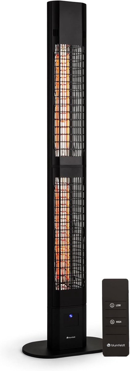 Terrasverwarmer - Staande heater - Buiten verwarmen - IR ComfortHeat systeem - 3000 Watt - Zwart