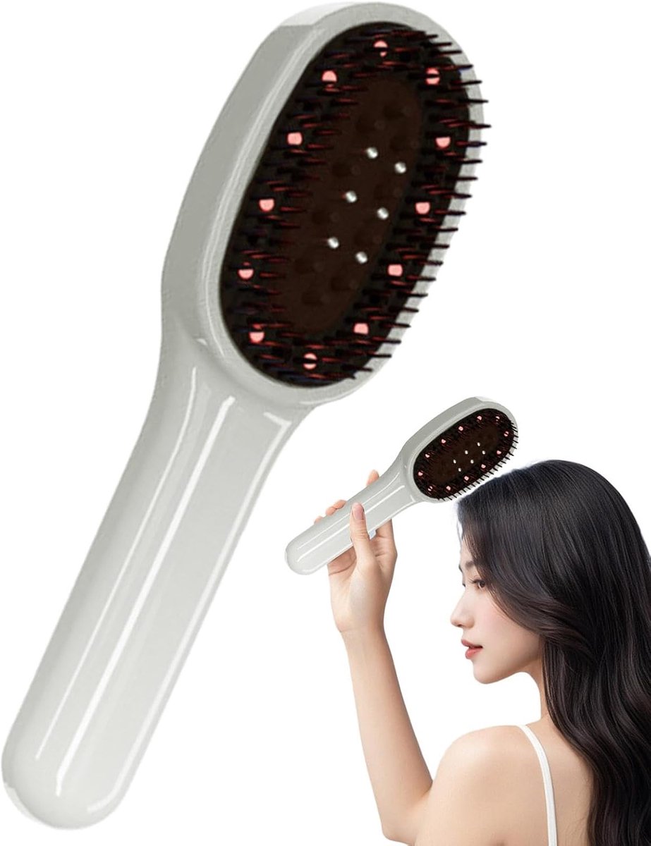 Elektrische massagekam - Hoofdhuid stimulator - Hoofdhuid ontspannen - Ergonomisch ontwerp - 24 x 9 x 6 cm - Wit