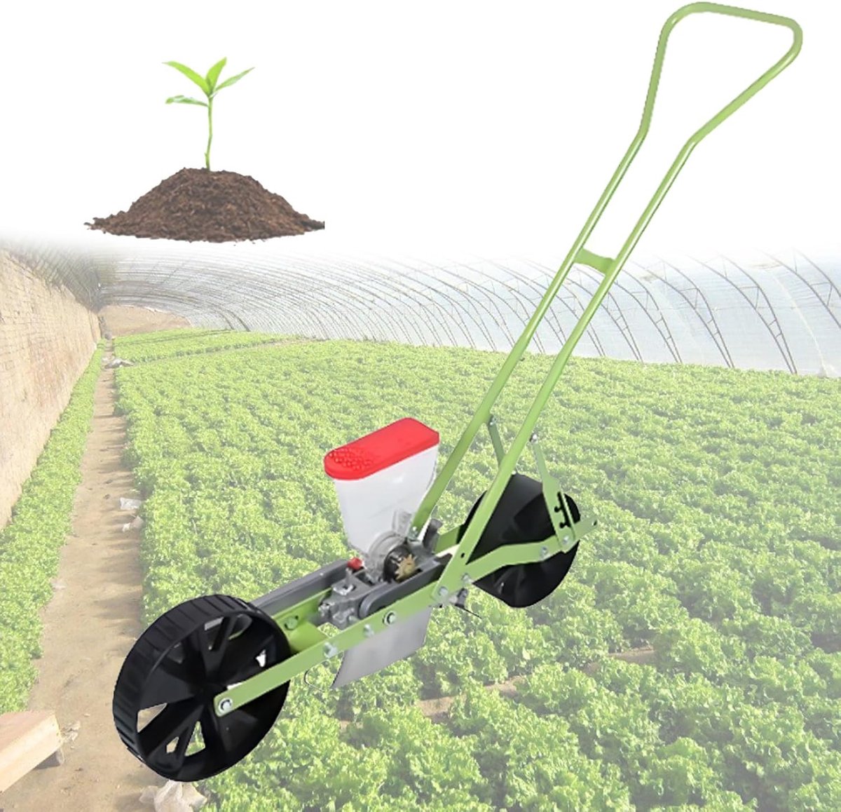 Handmatige Zaaimachine - Tuin Zaaihulp - Precisie Zaaien - Instelbare Afstand - 90 cm Lengte - Zilver