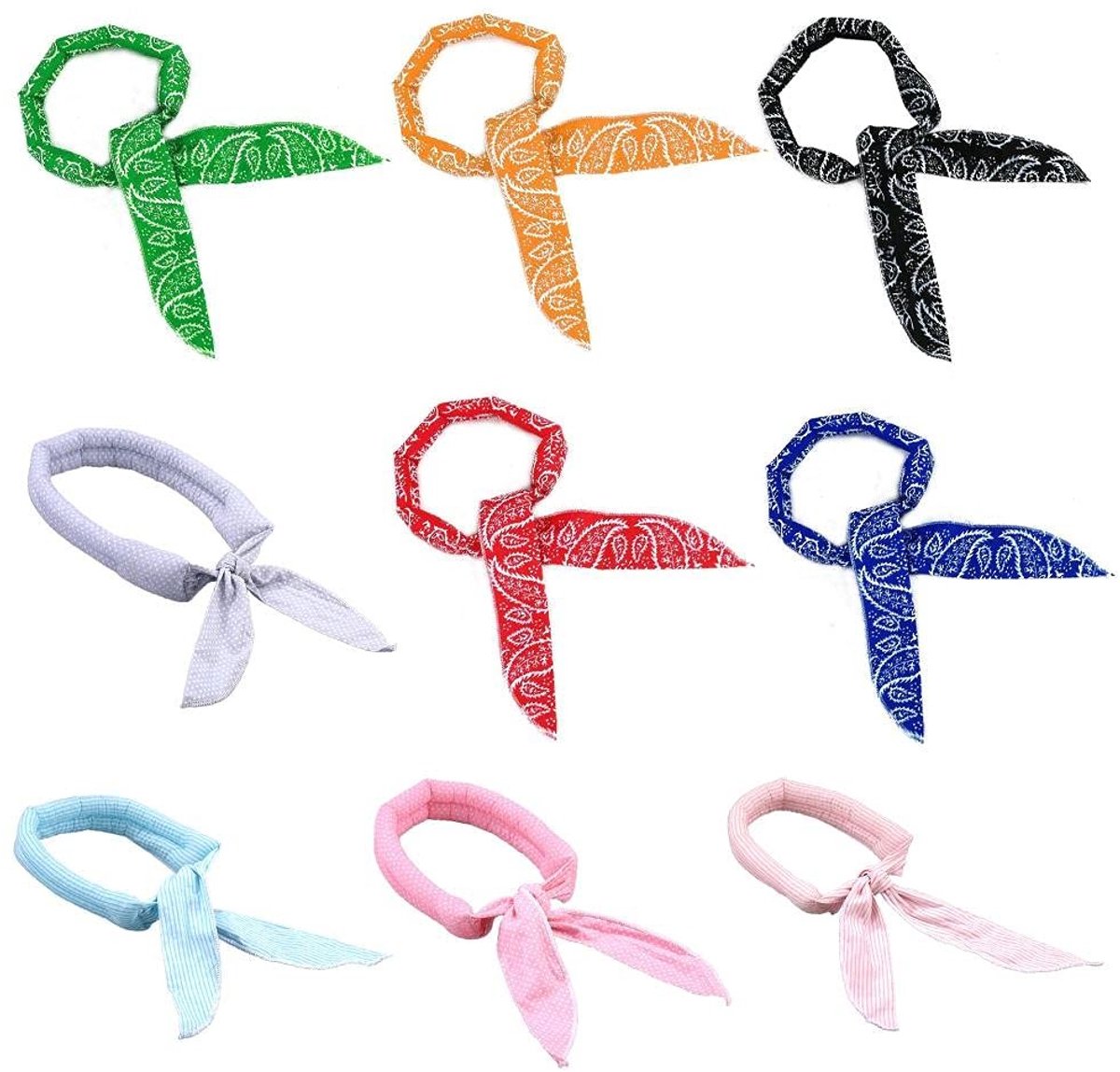 Dailygoods- Koelende Sjaal - 9 Stuks - Herbruikbaar - Lichtgewicht - Duurzaam - 100 x 4,5 cm - PE Kralen voor Koeling - Koelband