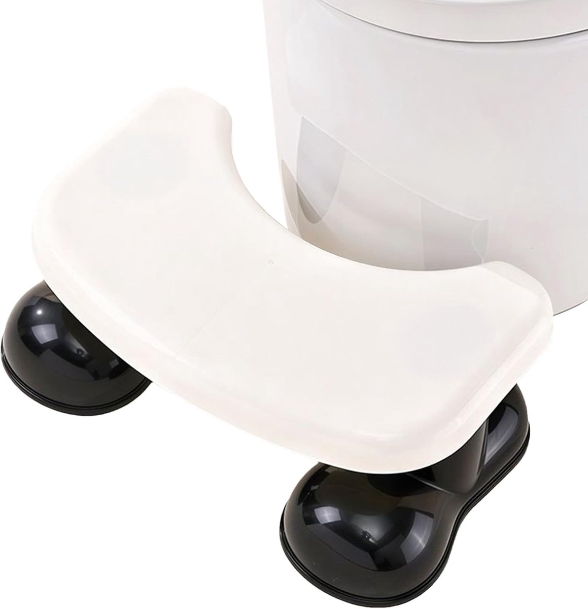 Toilet Hulptrap - Opstapbank Badkamer - Comfortabel Zitten - Stapelbaar & Antislip - 15.5 x 26.5 cm - Zwart