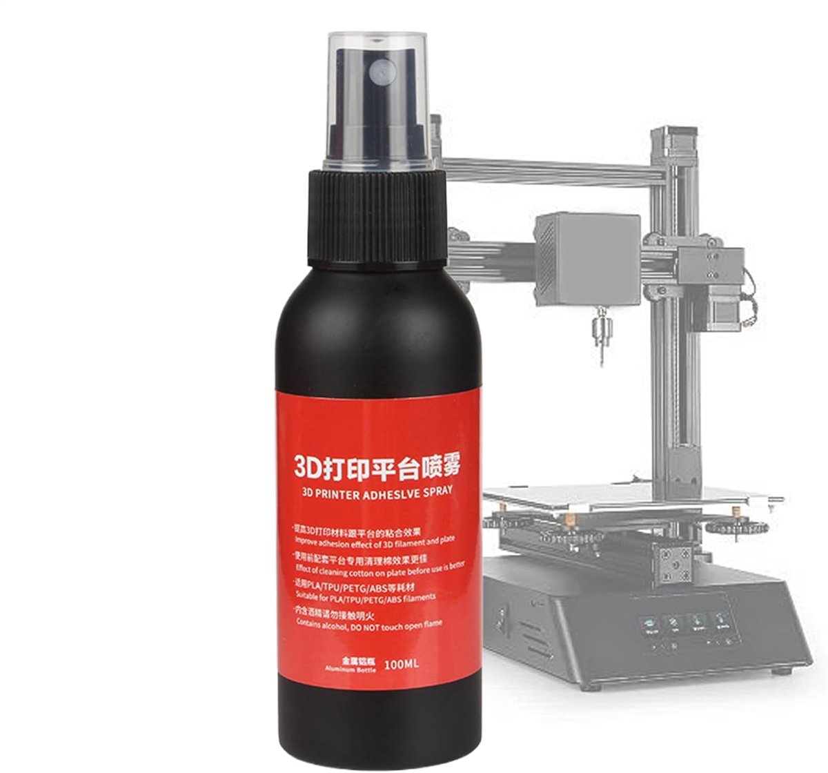 3D Printer Lijm - Hot Bed Spray - Model Bevestiging - Voorkomt Kromtrekken - 100ml - Transparant