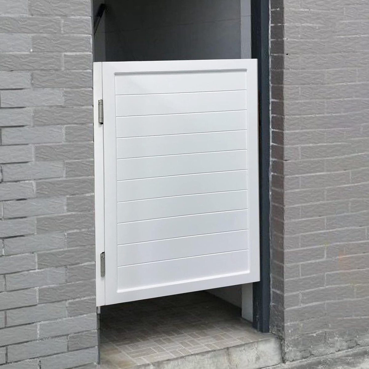 Houten Scharnierdeur - Binnendeur Deurtje - Ruimtes Verdelen - Automatisch Terugveren - W50xH90cm - Wit