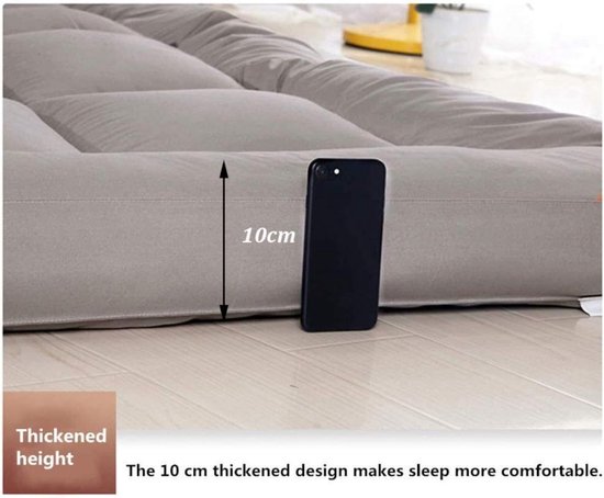 Opvouwbare Futon Matras - Vloermatras Kamperen - Comfortabel Slapen - Driedimensionaal Verdikt Ontwerp - 10 cm Dik - Grijs — afbeelding 5