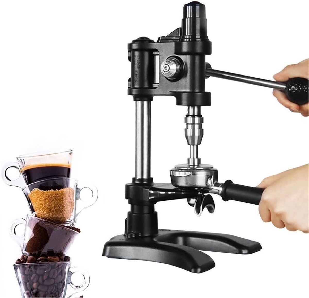 Koffie Stamper - Barista Gereedschap - Espresso Bereiding - Gelijkmatige Poederpersing - 58 mm - Zilver