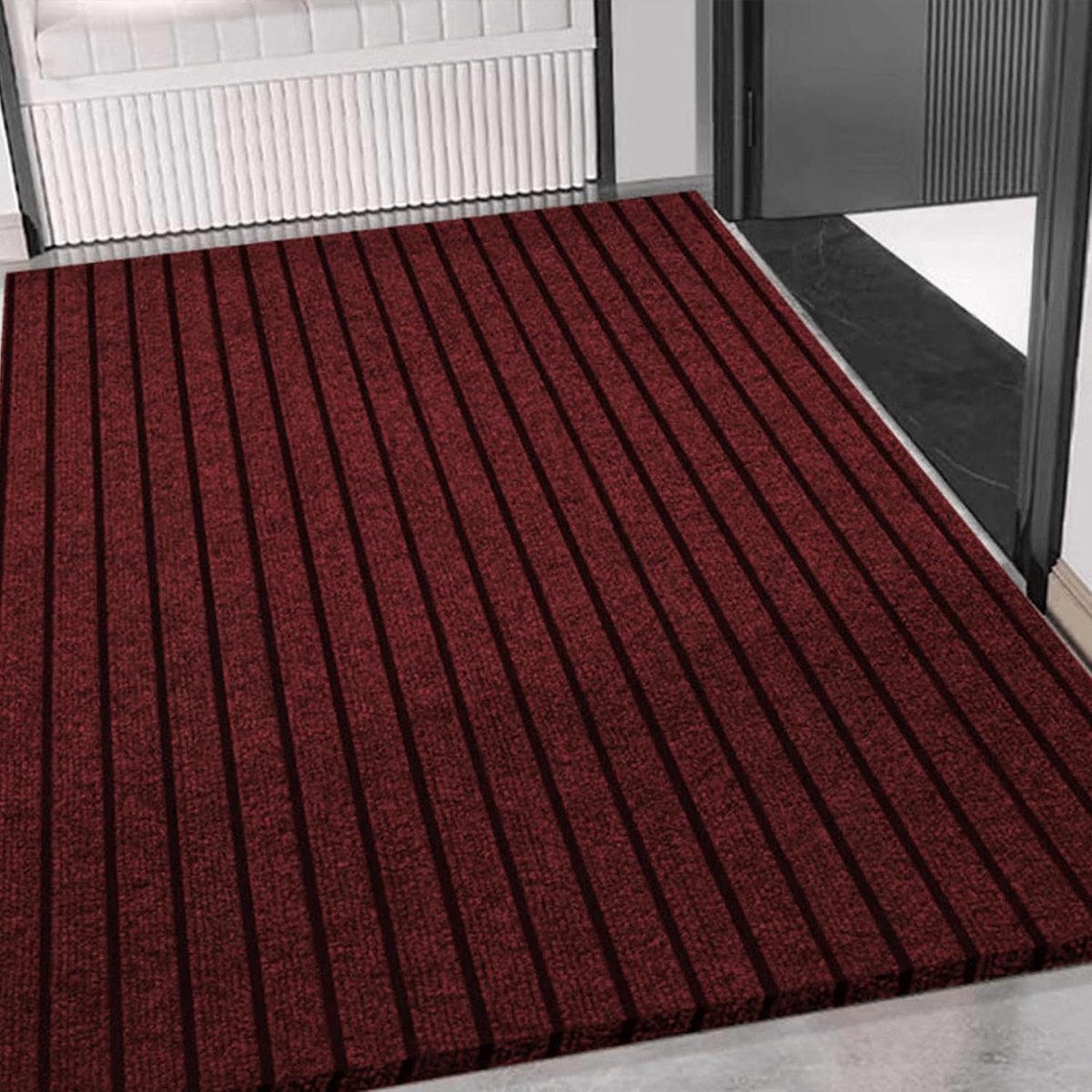 Binnendeurmat - Voetmat - Vuil Vangen - Slijtvast Ontwerp - 75 x 95 cm - Rood
