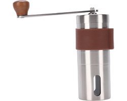 Handmatige Koffiemolen - Roestvrijstalen Molen - Verse Koffie Zetten - Instelbare Grofheid - Compact Formaat - Zilver