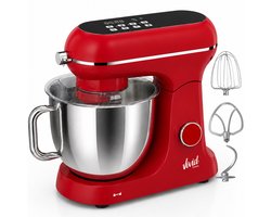 Vivid Green Luxe Keukenmixer - Touchscreen Display - 7L Mengkom - 11 Snelheden - Vaatwasserbestendig - Keukenmachine - Keukenrobot - Rood