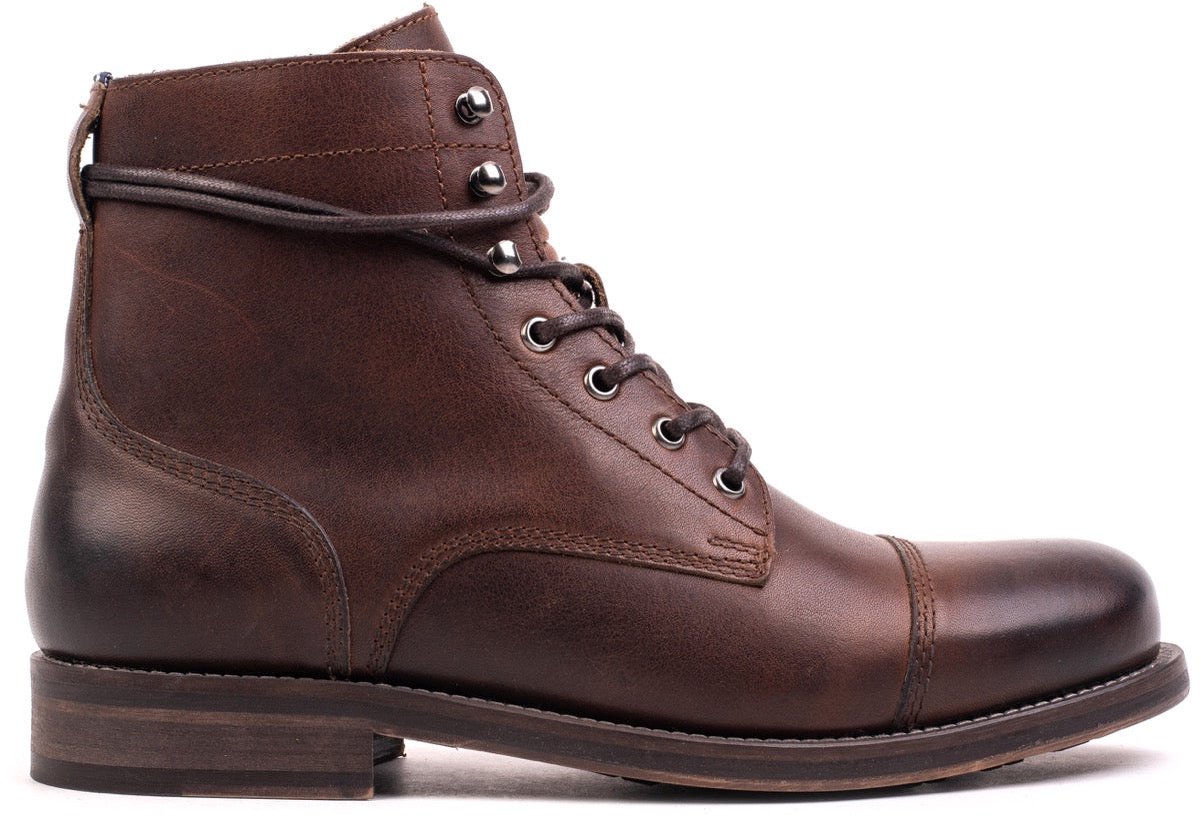 Nordland beret toe cap boots heren bruin waxed leer