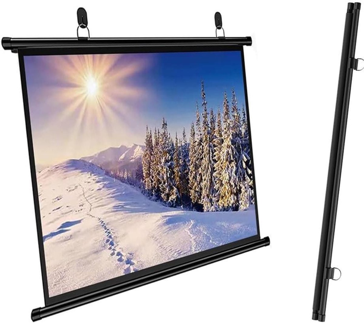 Projectiescherm Handmatig - Rolgordijn Scherm - Thuisbioscoop Presentaties - Hoge Resolutie Glasvezel - 50 inch 4:3 - Wit