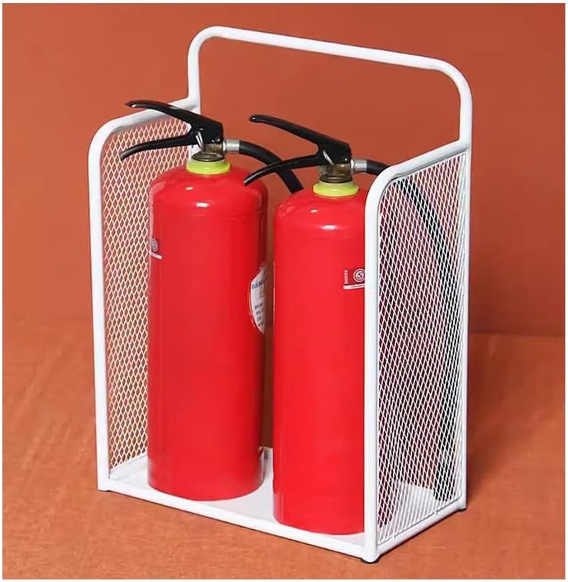 Brandblusserkast - Blusserbox Opslag - Brandveiligheid Zorgen - Ventilatie Gaten - Geschikt voor 1-2 blussers - Grijs