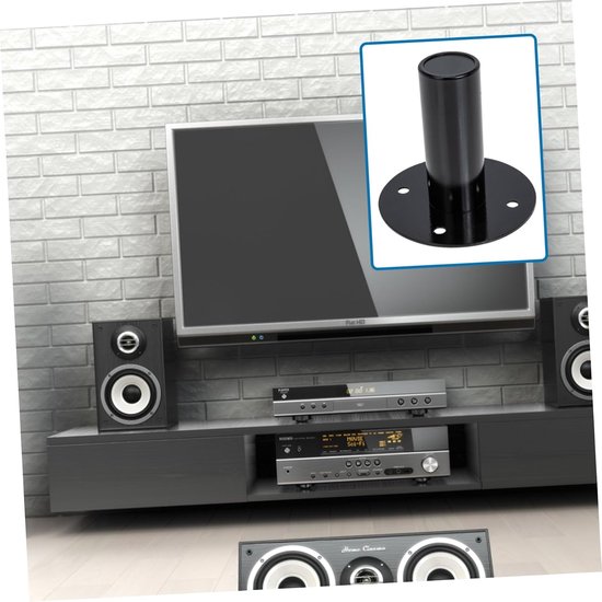 Speaker Stands - Luidspreker Beugels - Desktop Audio - Stabiele Metalen Basis - 11 x 11 x 7.5 cm - Zwart — afbeelding 4