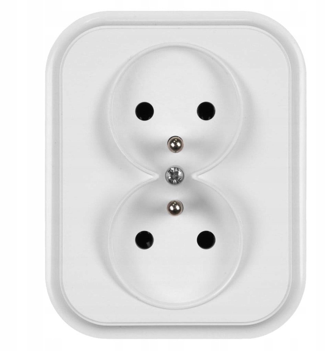 Duwi ECO Serie - Dubbel Geaard Stopcontact - Wit - Onderbouw - 16A