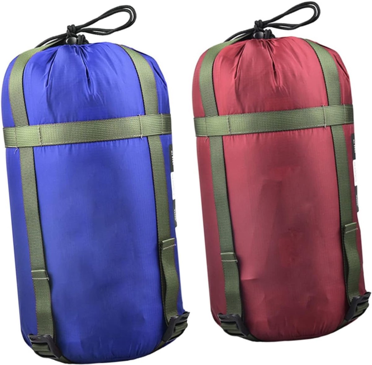 Slaapzak Compressiezak - Opbergzak Quilts - Kamperen Outdoor - Verstelbare Compressiebanden - 18x38 cm - Bordeaux