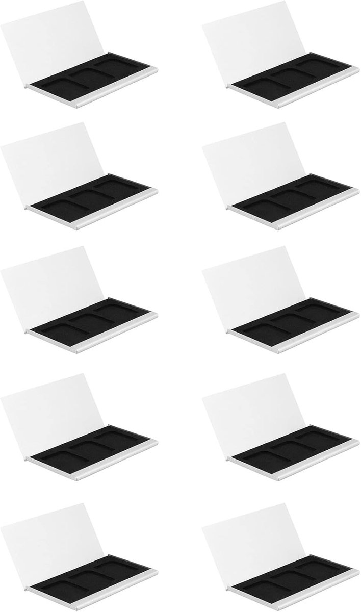 Geheugenkaart Case - SD Kaarthouder - Kaarten Organiseren - Aluminium Legering - 10 Stuks - Zilver Zwart