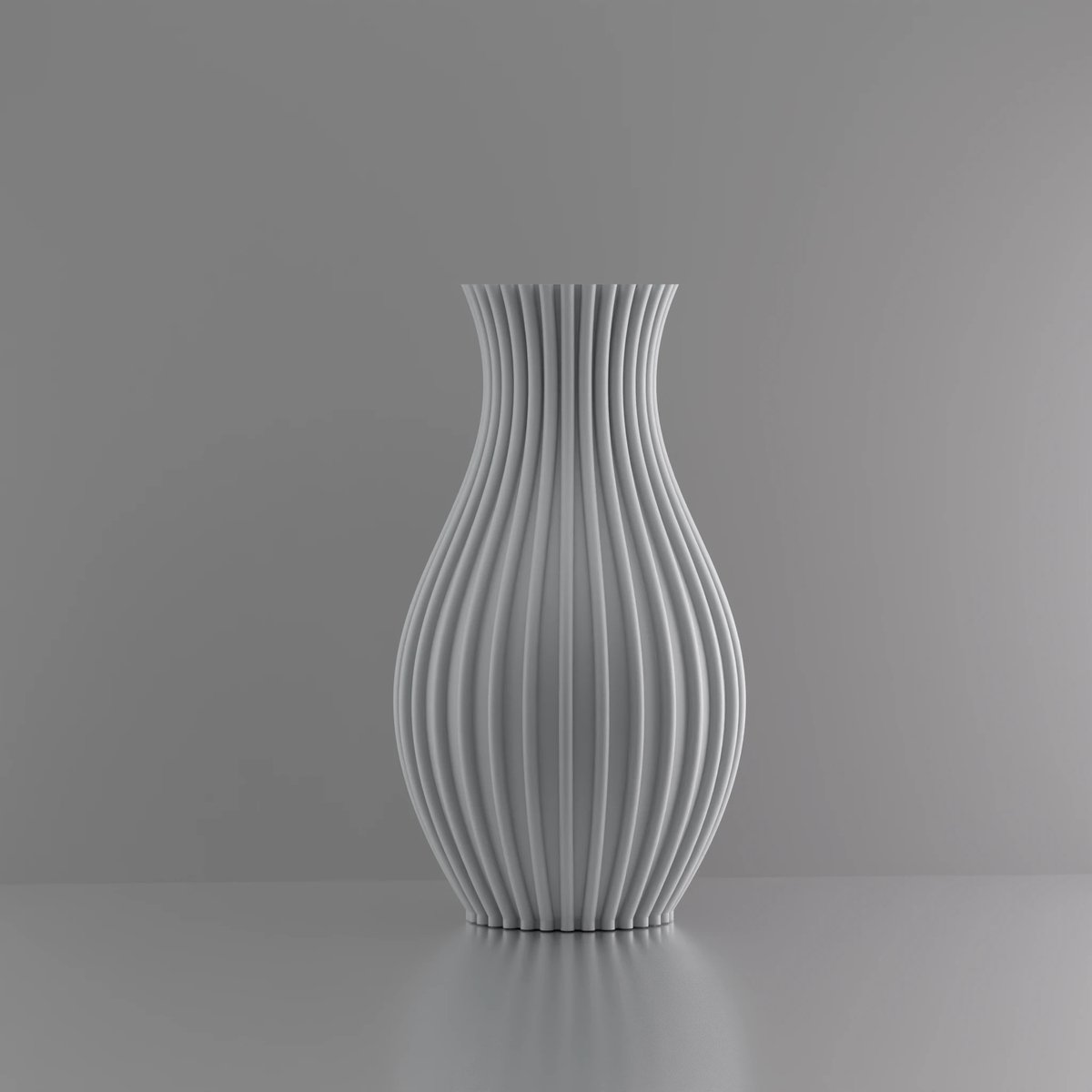 3d-gezellig Prinses - Vaas - Waterdicht - Grijs - Maat 35 cm - Kunststof - Modern - Bloemenvaas - 100% gerecycled PLA (bioplastic)