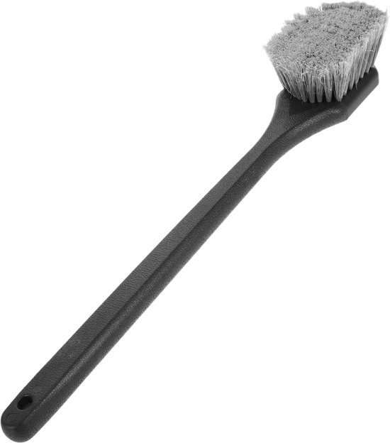 Wielborstel Lange Steel - Velgenborstel Bandenborstel - Auto Reinigen - Ergonomische Handgreep - 49 cm - Grijs
