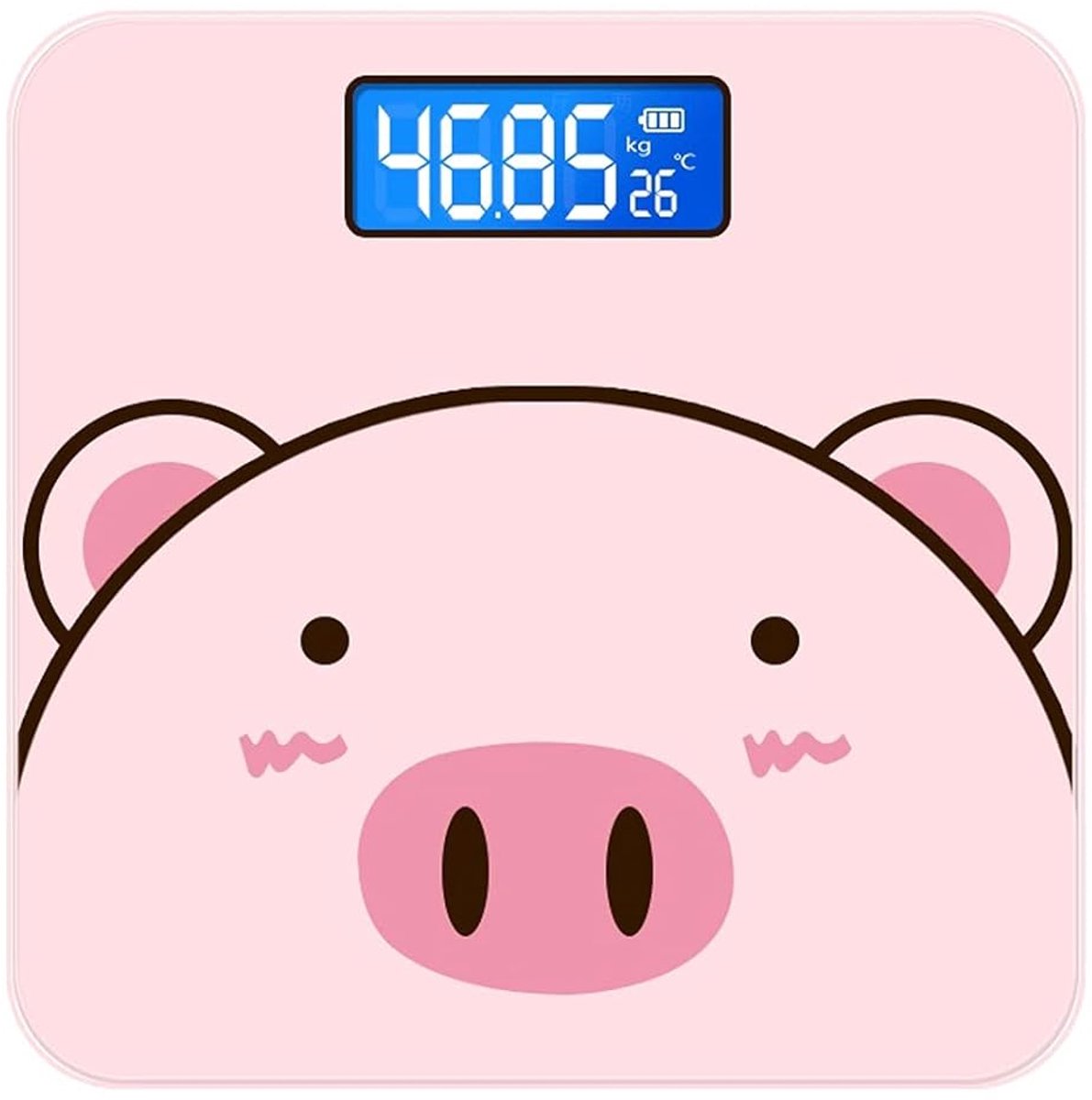 Digitale Personenweegschaal - Badkamerweegschaal Lichaamsanalyse - Gezondheid Monitoren - Ultradun Gehard Glas - 180kg - Wit Roze