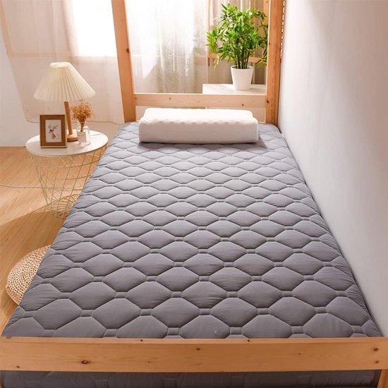 Opvouwbare Futonmatras - Vloermat Campingmatras - Comfortabel Slapen - Dubbele Antislip - Queensize - Grijs — afbeelding 5