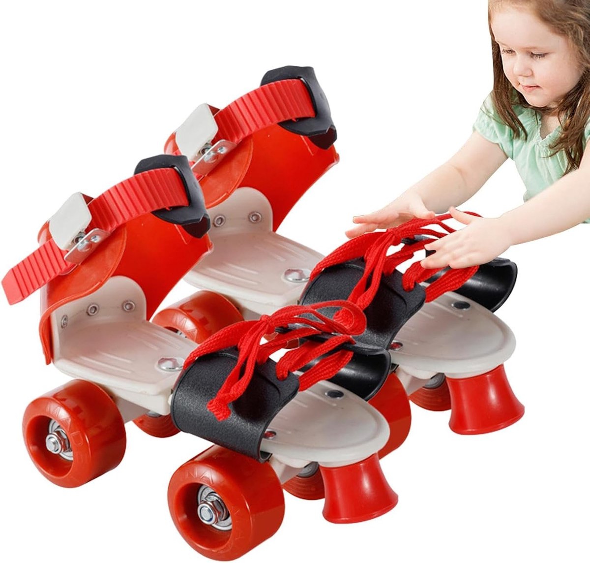 Rolschaatsen Kinderen Quad skates Skeelers Buiten Spelen Verstelbaar Over Schoenen Diverse Maten